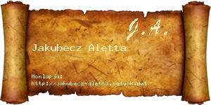 Jakubecz Aletta névjegykártya